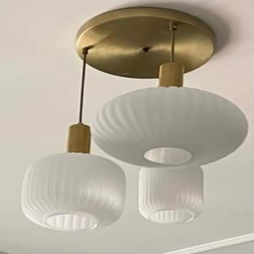 MYLİGHTS RUSTİK ÜÇLÜ OPAL CAMLI AVİZE KASA 40CM ESKİTME 