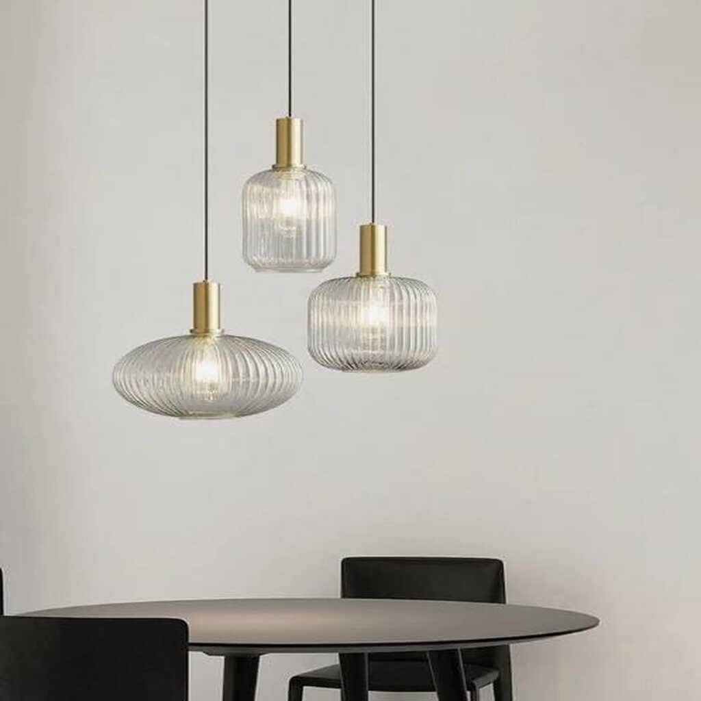 MYLİGHTS RUSTİK ÜÇLÜ şeffaf CAMLI AVİZE KASA 40CM ESKİTME 