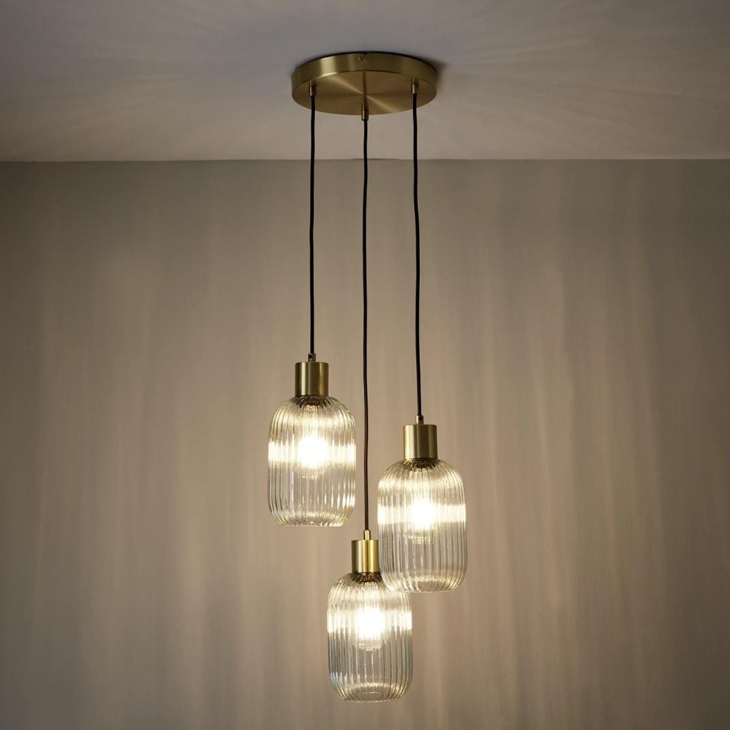 MYLİGHTS RUSTİK ÜÇLÜ şeffaf CAMLI RUSTİK VİNTAGE AVİZE 