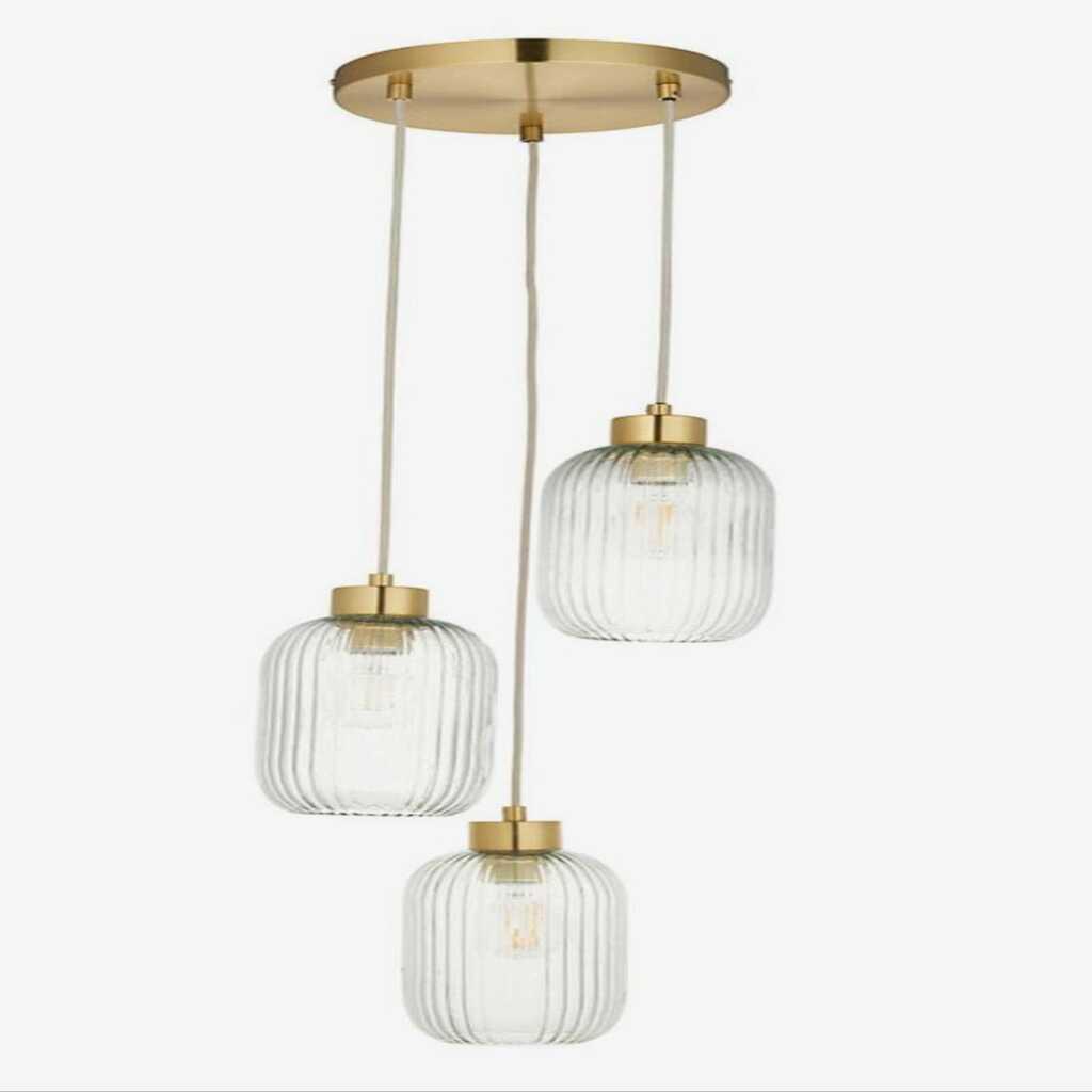 MYLİGHTS RUSTİK ÜÇLÜ BAL CAMLI RUSTİK VİNTAGE AVİZE 