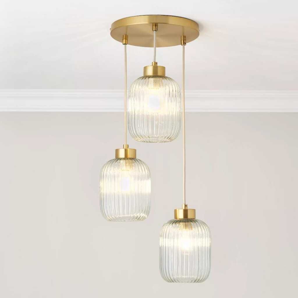 MYLİGHTS RUSTİK ÜÇLÜ şefafaf CAMLI RUSTİK VİNTAGE AVİZE 