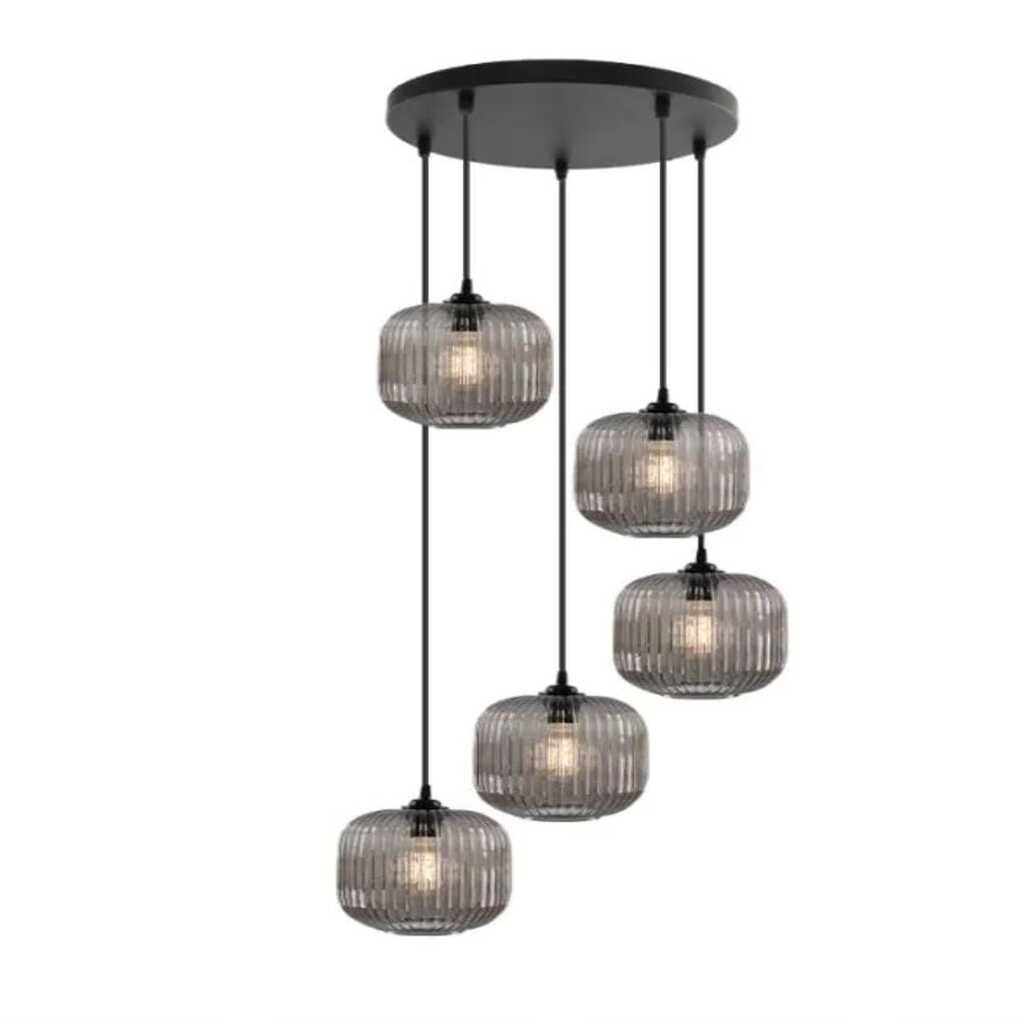 MYLİGHTS RUSTİK BEŞLİ CAMLI RUSTİK VİNTAGE AVİZE 