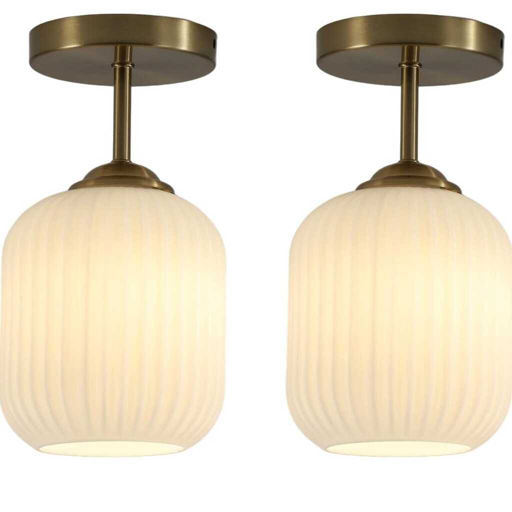 MYLİGHTS İKİ ADET FİYATIDIR RUSTİK VİNTAGE OPAL CAMLI TAVAN PLOFONYER AVİZE 14 cm cap 