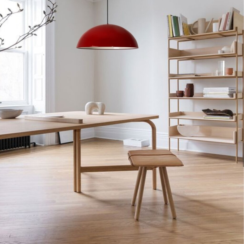 MYLİGHTS RUSTİK VİNTAGE RETRO KIRMIZI İÇİ BEYAZ METAL SAKIT AVİZE 40 CM CAP