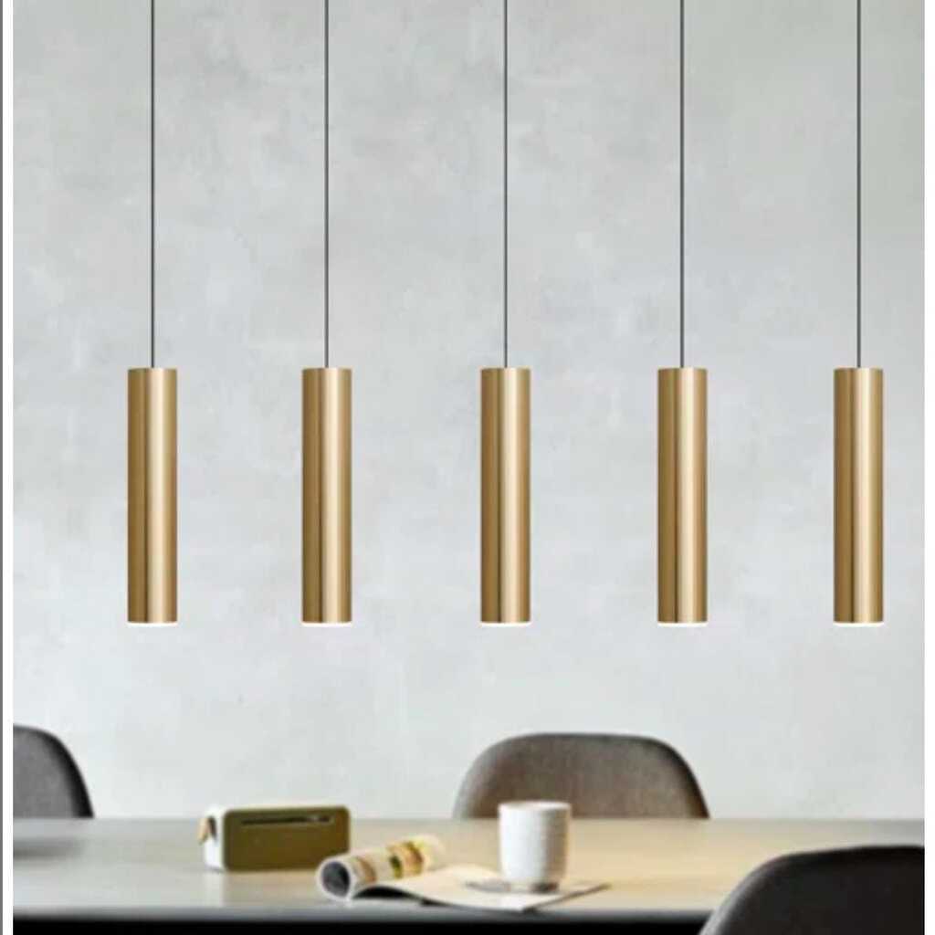  Mylights sıralı masaüstü beşli 5 li sartkıt 120cm metal gövde tasarruflu led ampul eskitme kaplama mat sarı 