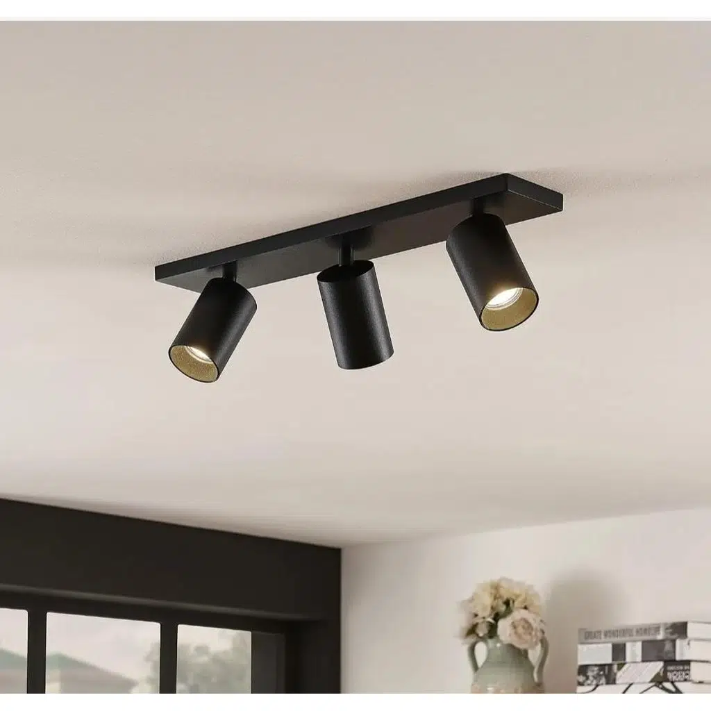 mylights siyah 60cm uclu led avize led spot hareketli baslık ampullu 