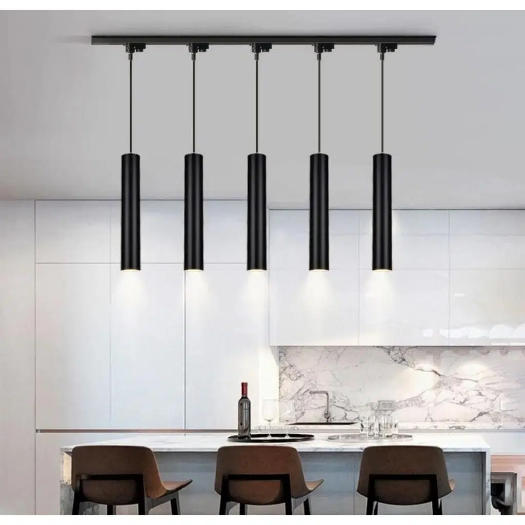 alimünyum beşli ray masaüstü sarkıt 1 mt günışığı veya beyaz tasarruflu ampül