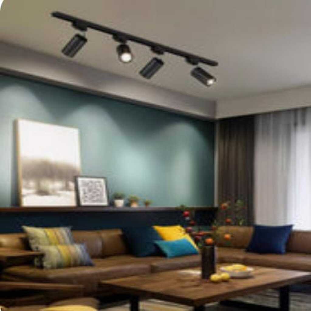 mylights siyah dörtlü 1mt ray spot gun ısıgı ampullu harekletli ray spot led spot led avize ampullu 