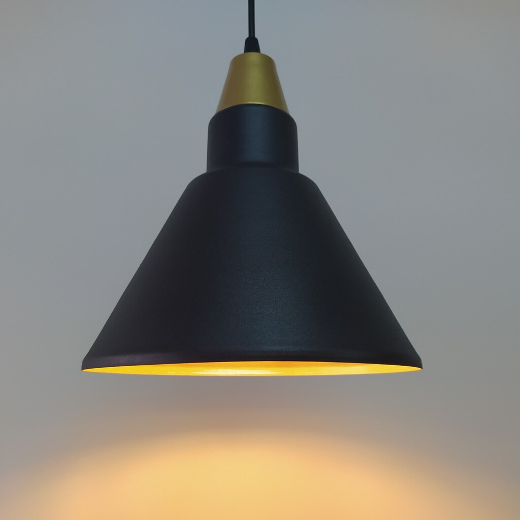 MYLİGHTS SİYAH İÇİ ALTIN METAL SARKIT AVİZE RUSTİK TEKLİ 