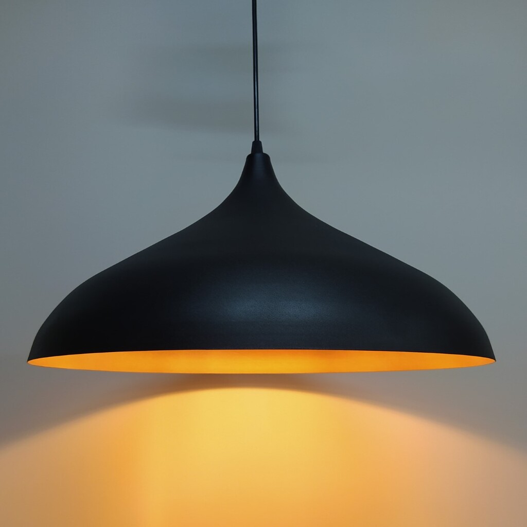 MYLİGHTS SİYAH İÇİ SARI METAL SARKIT AVİZE 43 CM EN