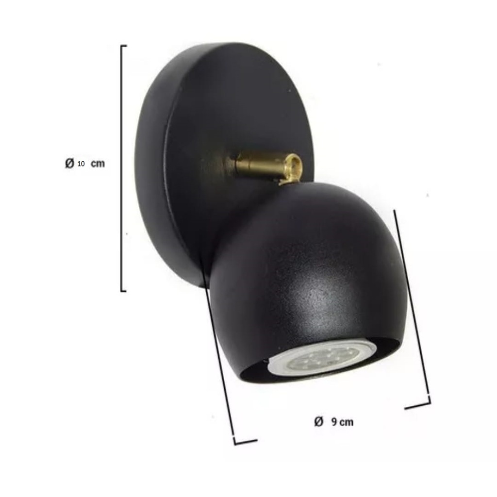 MYLİGHTS siyah SPOT TEKLİ KÜRE GÜN IŞIĞI AMPULLÜ hareketli duvar aplik 