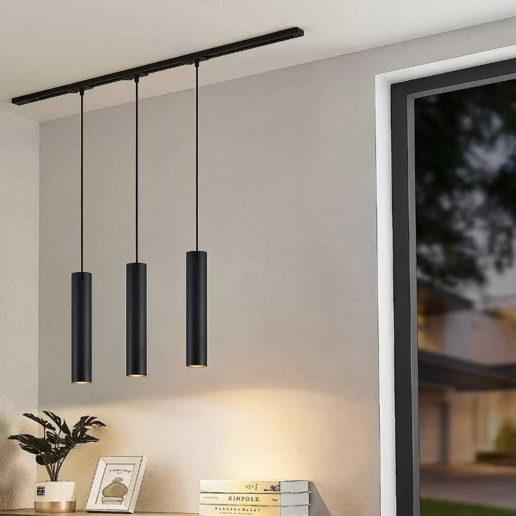 MYLİGHTS SİYAH ÜÇLÜ 1 MT RAY SPOT GÜN IŞIĞI AMPULLÜ HAREKETLİ AVİZE AYDINLATMA 