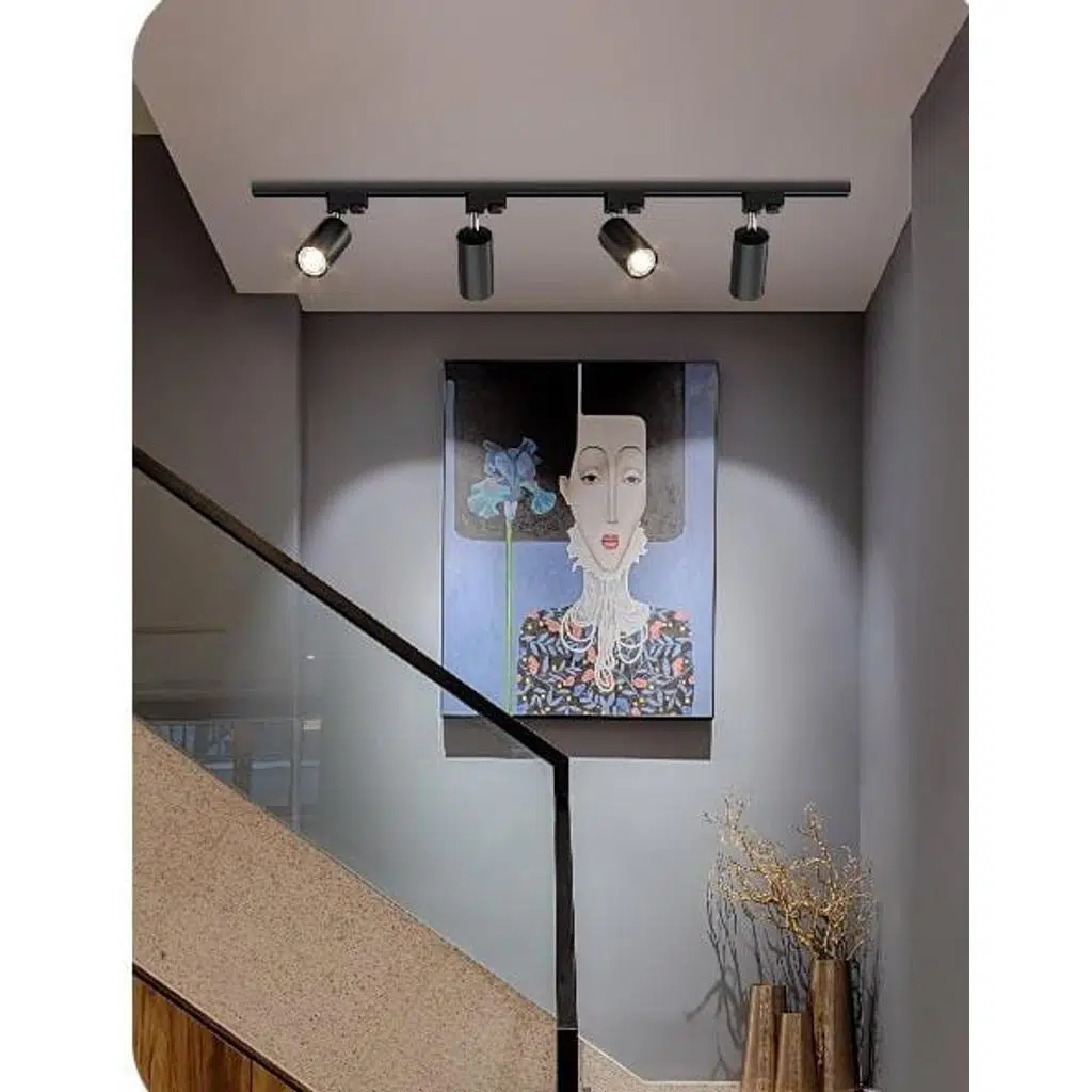 mylights siyah dörtlü1mt ray spot gun ısıgı ampullu harekletli ray spot led spot led avize ampullu 