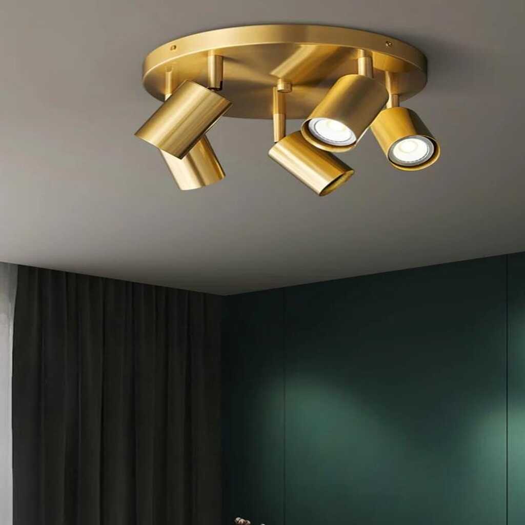 MYLİGHTS ESKİTME KAPLAMA BEŞLİ LED SPOT AVİZE 35 CM KASA GÜNIŞIĞI AMPULÜ