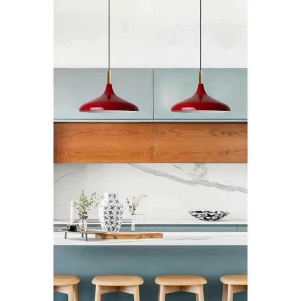 mylights tek fiyatıdır metal kırmızı sarkıt avize modern spor avize 35cm salon mutfak koridor cafe restorant yatak odası 