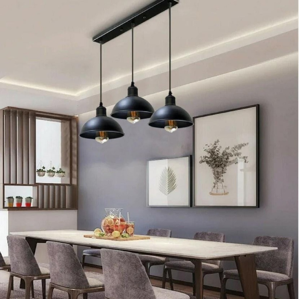 mylights uclu siyah 95 cm taban vintage sıralı masa üstü avize