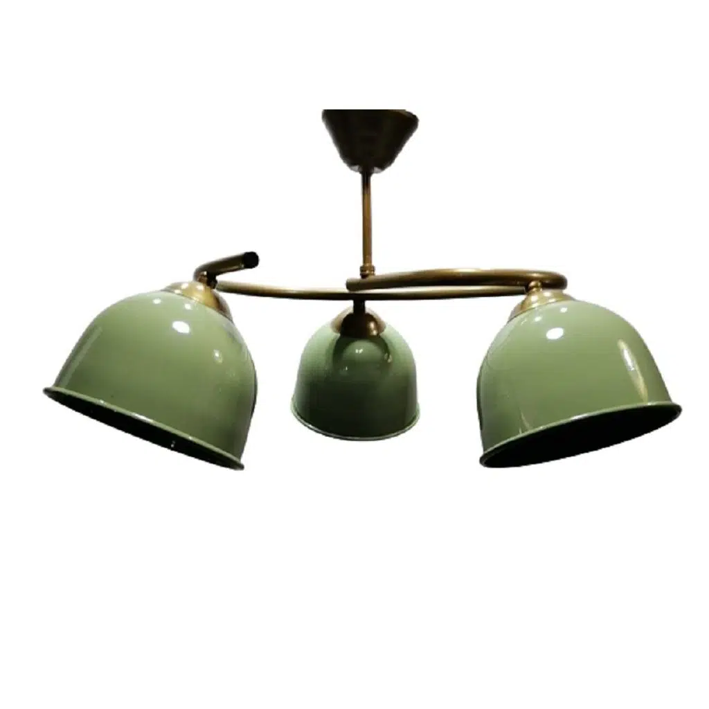 MYLİGHTS ÜÇLÜ HAKİ YEŞİL METAL AVİZE VİNTAGE AVİZE