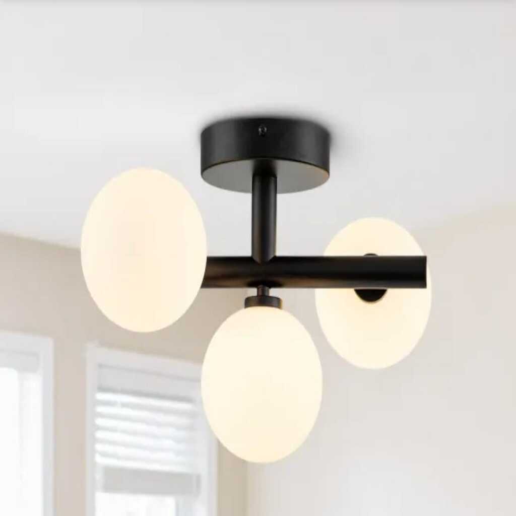 MYLİGHTS ÜÇLÜ PLOFONYER TAVAN AVİZE OPAL CAMLI SPOR AVİZE E27 DUYLU 