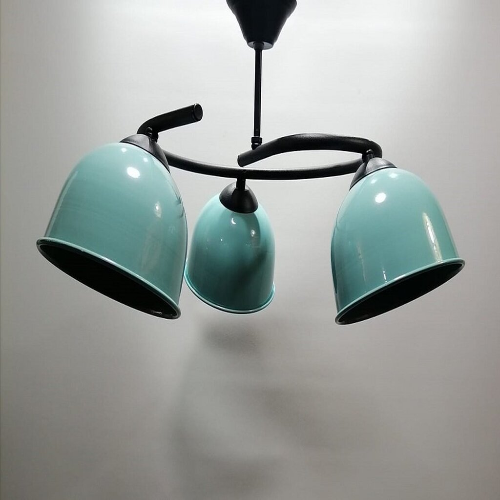 mylights üçlü turkuaz başlılı metal avize rustik vintage avize