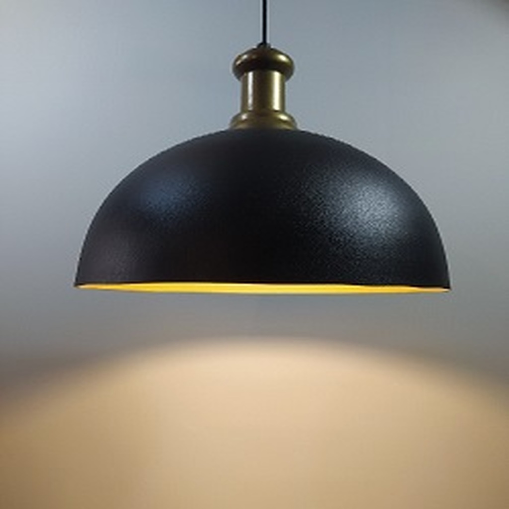 MYLİGHTS VİNTAGE 40 CM RETRO RUSTİK SİYAH İÇİ ALTIN METAL SARKIT AVİZE