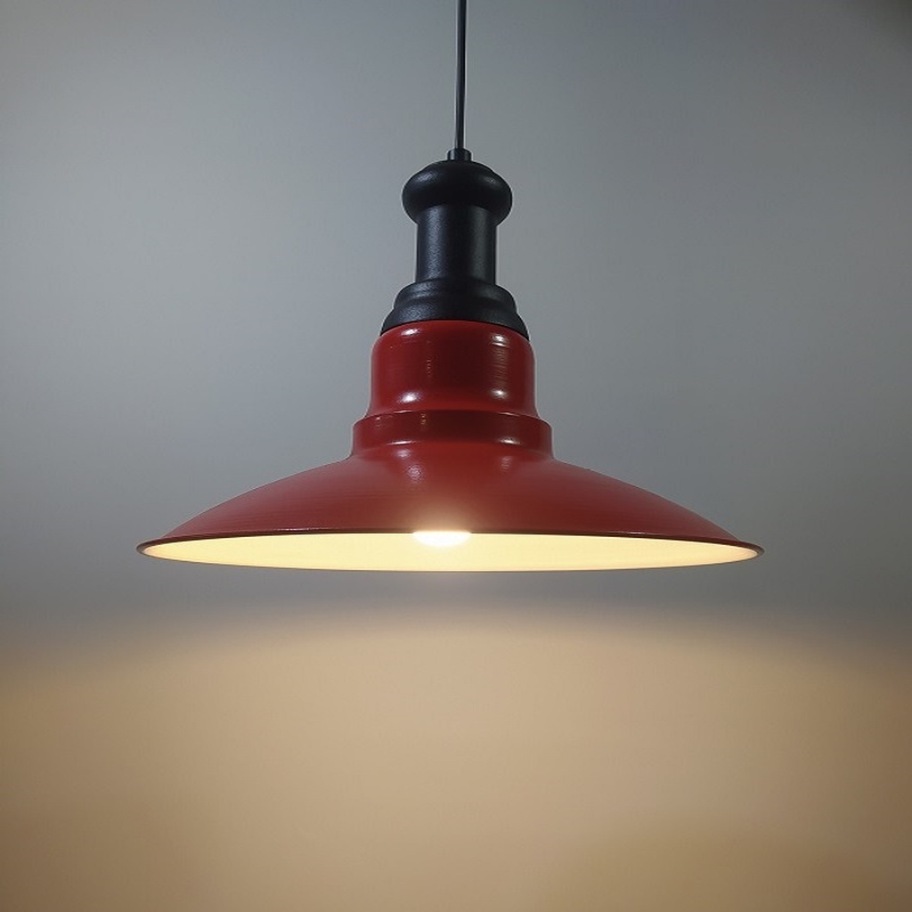 MYLİGHTS VİNTAGE RETRO RUSTK METAL KIRMIZI SARKIT AVİZE SİYAH ASKILI