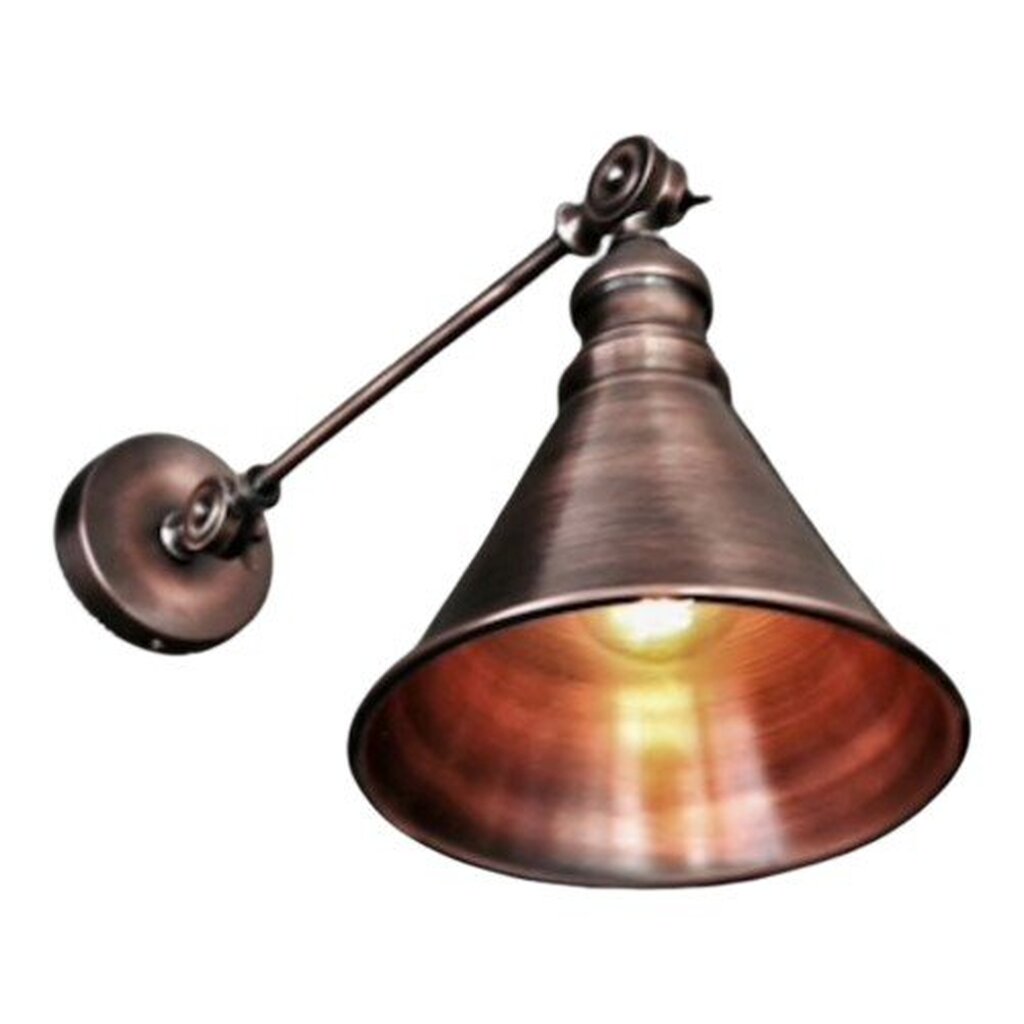 mylights vintage rustik bakır eskitme fırcalanmış huni aplik çift mafsalı