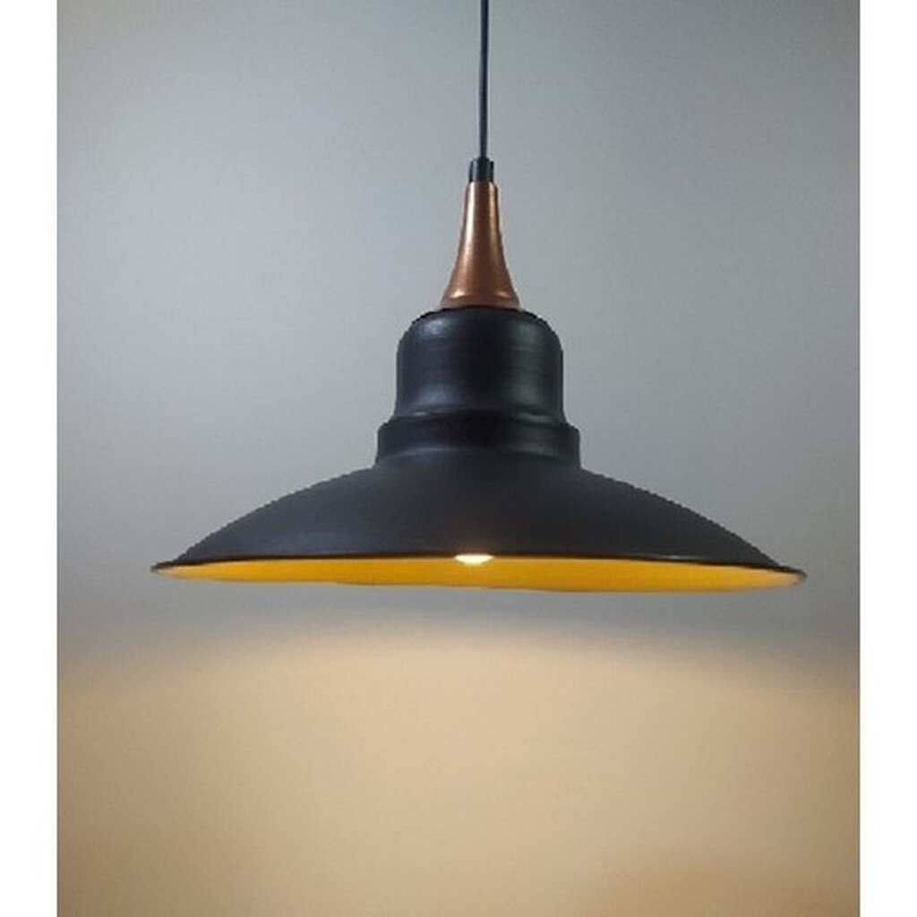 Mylights Vintage Rustik Metal Sarkıt Avizeler Siyah Içi Altın