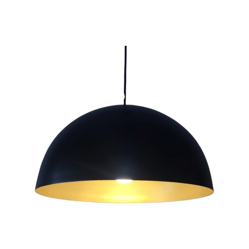 Retro 40 cm Siyah Içi Sarı Metal Sarkıt Avize