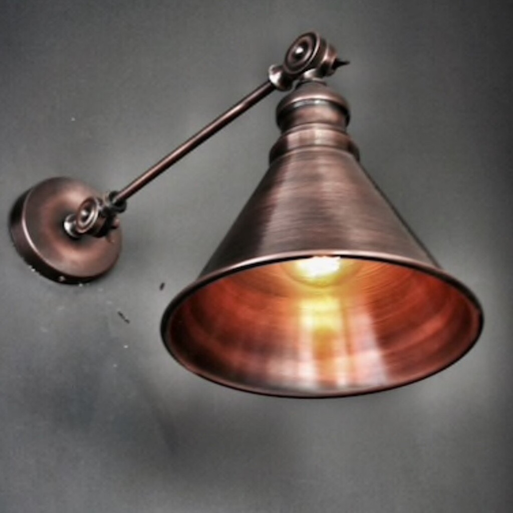 Retro Bakır Eskitme Mafsalı Aplik Rustik Aplik Okuma Lamabası
