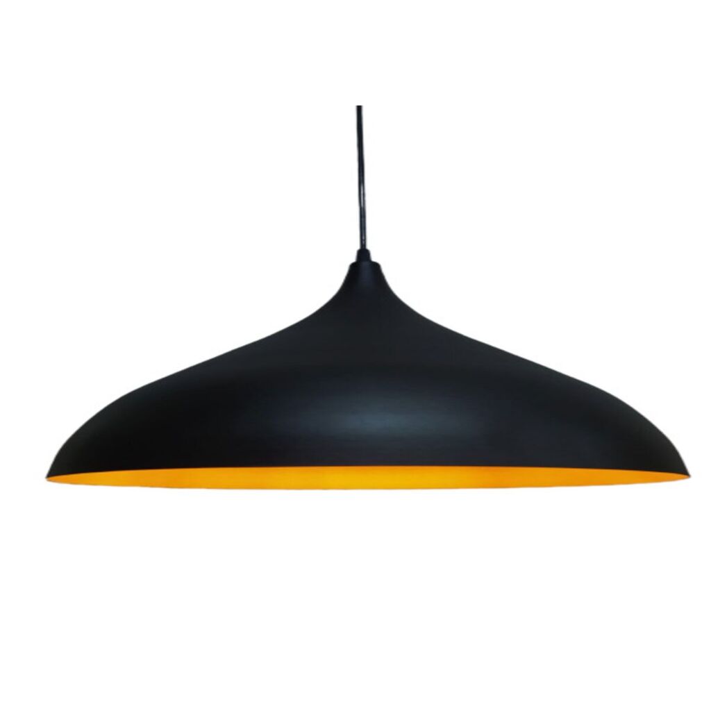 S Retro Rustik Metal Sarkıt Avize 43 Cm Siyah Içi Siyah